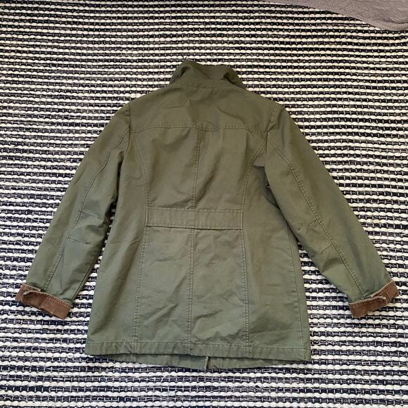 🌿LL Bean Women's Adirondack Green Brown Flannel Lined Barn Coat Jacket S Reg - Picture 3 of 7